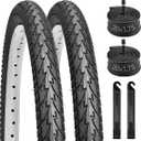 2 Pack 20x1.75 Bike Tires Set,20 inch Folding Bike Tires Replacement
Wear-Resistant Bicycle Tires and Tubes Set Includes a Pair of Tire Levers for MTB Off-Road Hybrid Road City Commuter Bicycles