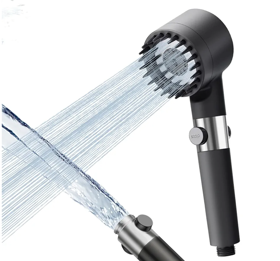 Filtered High Pressure Shower Head, Massage Handheld Showerhead with 3 Spray Modes, Multiple Spray Modes Shower Head with Filter, Black