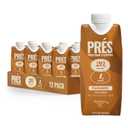 PRES Protein Coffee, Caramel, High Protein, Real Cold Brew, 20g Protein, 1g Sugar, 100 Calories, Protein Snacks, No Added Sugar, Coffee, Breakfast, Protein, Kosher, Soy Free, Nut Free, Non-GMO, Low Carb (12 Pack)