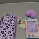 DLseego Love Heart Leopard Carrying Case for Switch 2017 Accessories Set, Portable Carrying Case with 1 Soft TPU Shell & 1PCS Plush Heart Pendant & 12 Slots & 4PCS Cat Paw Thumb Grips Caps- Purple