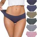 Wealurre Cotton Bikini Women's Breathable Panties Seamless Comfort Underwear (Medium, Green)