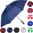 MRTLLOA Extra Large Golf Umbrella, 54/62/68/72 Inch Automatic Open, Oversize Double Canopy Vented Windproof Waterproof Sports Umbrellas for Rain