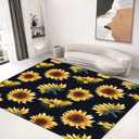 Area Rug 5'x6' Floor Mat Non-Slip Rugs Washable Carpet for Living Room Bedroom Dining Indoor Decor Gift Sunflower
