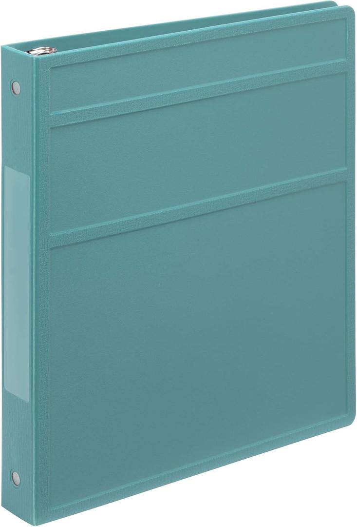 Carstens 1-Inch Heavy Duty 3-Ring Binder - Side Opening, Teal, Durable Plastic, Precision No-Gap Rings, Waterproof Cover, No Pockets, Holds 125 US Letter Sheets, BPA-Free, Made in USA (8711-3R) (Individual)