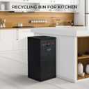 Recycling Bin for Kitchen 26 Gallon, Indoor Recycle Bin with Lid, 100L Recycle Trash Can, Large Recycling Bin for Home with Plastic Glass Metal Labels (Grey, 26 Gallon)