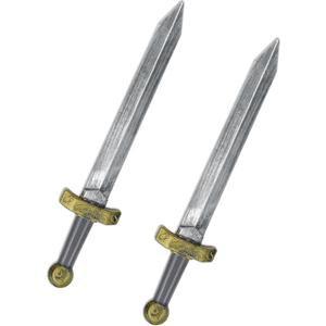 2pcs Toy Sword,18.9" Plastic Roman Sword for Kids Boys Role-Play Accessory,Medieval Knight Toy,Halloween Cosplay,Props Silver