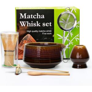 Matcha Whisk Set,8pcs Matcha Set includes Matcha Bowl(19 oz),Bamboo Matcha Whisk and Matcha Scoop,Matcha Whisk Holder,Stainless Steel Sifter,Tea Making Tools,Matcha Kit Gift for Matcha Lovers