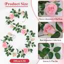 U'Artlines 3 Pack Artificial Pink Rose Vines Floral Garlands Total 19.5 Ft Fake Vine Silk Flower Garland for Indoor Outdoor Home Wedding Arch Garden Wall Decoration