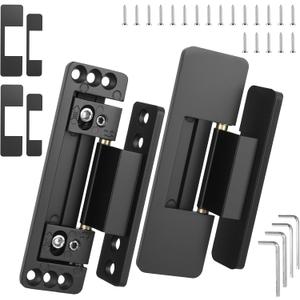 Hidden Door Hinges, 2Pack Adjustable Heavy Duty Concealed Hinges 110Lbs Load-Bearing Invisible Hinge Hidden Hinges for Secret Doors, Bookcase, Shelf & Murphy Door Hinge Kit