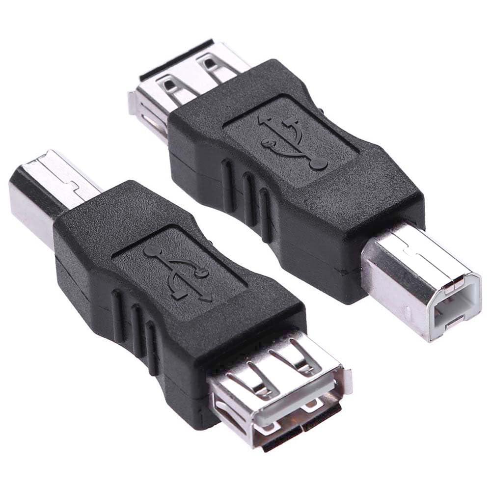 USB A to B Adapter Printer to Computer Converter Compatible with HP, Canon, Dell, Epson, Lexmark, Xerox, Samsung, More Printers Scanners Fax Machines (Not Midi Adapter, 2PC)