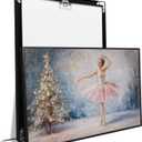 XWNLTEPK Snowy Ballet Christmas Tree Canvas Print Poster Wall Art Wall Decor Winter Atmosphere Poster Suitable for Living Room Bedroom Farmhouse Home Decor Christmas Snow Pine Tree (8x12in Black Framed, A06)