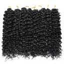 8 Packs Curly Crochet Hair GoGo Curl Crochet hair for Women Natural Black Deep Wave Braiding hair,Synthetic Bohemian Crochet Braid Water Wave Crochet hair Extensions(18inch, 1B)