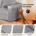 Cat Scratch Protector for Sofa - Couch Protector from Cat Claws Fit for Both Arm Side of Sofa,Couch Corner Scratcher with Expanded Coverage Color-Matched Sisal Pad Universal Fit