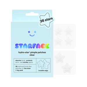Starface Hydro-Star Hydrocolloid Pimple Patch, Vegan, Cruelty-Free Skincare (Clear, 36 Count)