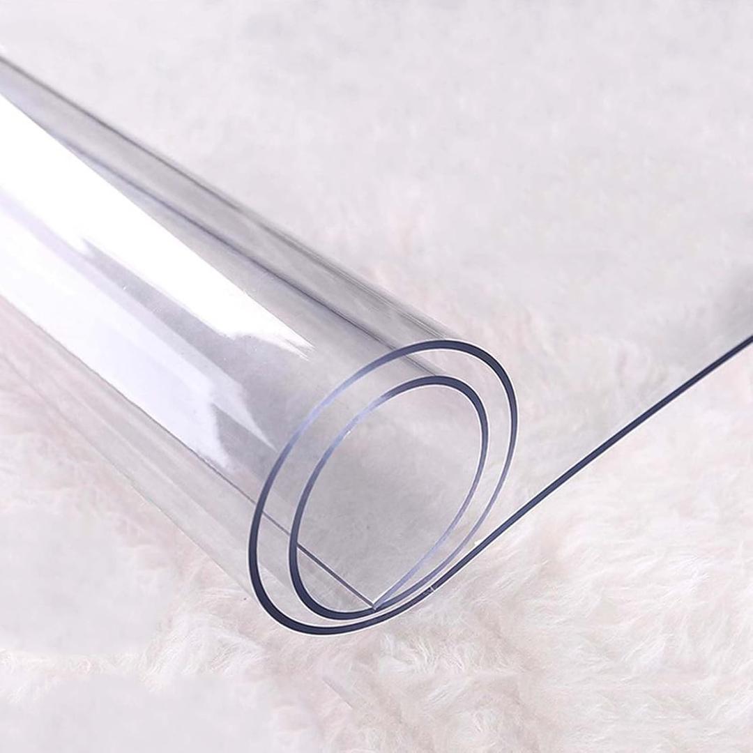 Rectangle Plastic Table Cover Protector 20" x 39", 1.5mm Thick Clear Tablecloth Protector, Oil-Proof Spill-Proof Wipeable Transparent Table Cloths, Desk Mat Waterproof Heavy Duty