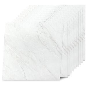 Yipscazo Peel and Stick Floor Tile 32 Sq.Ft Coverage 32-Pack Ivory White 12" x 12" Vinyl Floor Tiles Self Adhesive Waterproof Perfect for DIY Projects