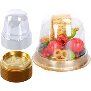 Whaline 50Pcs 4.3Inch Disposable Individual Charcuterie Cup Clear Plastic Cupcake Container Single Dessert Holders with Lids for Food Favor Display Charcuterie Grazing Table Catered Event Wedding