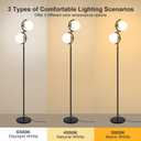 2-Light Globe Floor Lamp with Frosted Glass Shade, 3-Color Temperatures