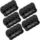 5 Pcs Black Insulated Splice Connectors 4 Ports Insulated Multi Cable Connectors Single Sided Entry with Oxide Inhibitor (2-14 Wire Range Slotted or 5/32'' Allen Hex 2.46" L x 1.32" H)