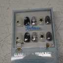 Glamnetic x Hello Kitty and Friends Press On Nails - Pochacco | Short Oval Silver Metallic Graphic Fake Nails in a Chrome Finish | 15 Sizes - 30 Nail Kit with Glue