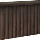 Henn&Hart 55" Fluted Modern Console Table, Sofa Table, Heritage Oak | Ribbed pedestal base with a spacious surface creates a sculptural accent for entryways, living rooms, hallways, and offices, 55'' Rectangular Console Table
