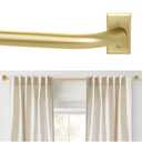 ZYRW Gold Curtain Rod, Room Darkening Rods for Windows 28 to 48 Inches(2.3-4Ft), Wrap Around Curtain Rods, Heavy Duty Blackout Drapery, Modern Decorative Window Treatment Rod, Gold