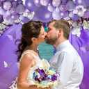 Amandir 144Pcs Purple Balloons Garland Arch Kit for Butterfly Baby Shower Decorations for Girl, 12Pcs Butterfly Stickers Lavender Purple Confetti Metallic Balloon for Birthday Wedding Party Decoration