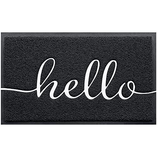 BeneathYourFeet Door Mat (36"x24",Black) Welcome Mat Low Profile Front Doormat Indoor Outdoor Door Non Slip Rugs for Entryway, Patio, High Traffic Areas