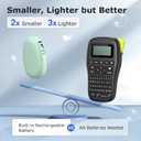 Supvan E10 Bluetooth Label Maker Machine with Tape, Continuous Waterproof Label, Versatile App with 35 Fonts and 1k+ Icons, Label Printer for Home, Kitchen, School, Office Organization, Green