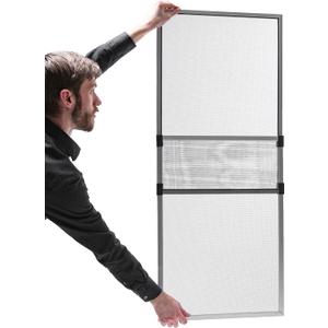 Metro Screenworks Adjustable Window Screens (24" H x 31 3/4" - 60" W)
White, Horizontal Replacement Screen Inserts for Vinyl, Wood, Metal, Double-Hung Windows, Expandable & Retractable, 2-Pack