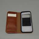 SHIELDON Genuine Leather Wallet Case for iPhone 17 Pro 6.3" 2025 | Flip Cover | Magnetic Closure | RFID Blocking Credit Card Holder | Kickstand | Shockproof Phone Cover | Retro Brown