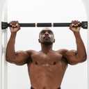 TRAHERE Doorway Pull Up Bar, Patented Flat Structure with Uninterrupted Full-Length Grip, Extra Wide 26.8–32.7", 573 lbs Capacity, Adjustable 31.8–36.6" Doorways, Tool-Free Installation