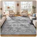 Istana Living Room Rug 10x14 - Grey 10 x 14 Area Rug - Foldable Machine Washable Area Rugs 10x14 - Stylish 10x14 Area Rugs Boho - Stain Resistant Washable Rug 10x14