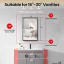 16x24 inch Medicine Cabinet with Mirror, Black Recessed or Surface Wall Mount Bathroom Cabinets with Adjustable Shelves and Metal Framed