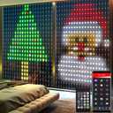 Smart Curtain Lights 6.6x6.6Ft, 400 LED Curtain Light APP Remote Control Music Sync Dynamic DIY Lights for Memorial Day 4th of July Independence Day Backdrop Decoration