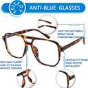 FEISEDY Blue Light Blocking Glasses Fake Nerd Clear Square Computer Lightweight Pilot Glasses Frame Oversized B2866