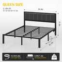 OLEVS Queen Bed Frame with Headboard Metal Platform Bed Queen Size with USB Charging Station and LED Lights, No Box Spring Needed