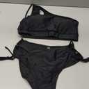 Zilcremo Women Cutout One Shoulder Bikini Set Mid Rise Bikini Swimsuit Two Piece Bathing Suit, Med