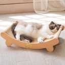 CHEERHOME PETS Sisal Cat Scratcher Bed for Indoor Cats Hammock for Scratching Pad Cat Chair Nartural Sisal Scratch Post for Large Cats Scratcher Lounge, Wooden Cat Furniture(Large) (Standard)