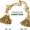 PetiFine Dog Rope Toys for Aggressive Chewers, Heavy Duty Cotton Chew Toys for Large Medium Dogs- 3 Feet 5 Knots Tough Interactive Tug of War Dog Pull Rope, Teeth Cleaning