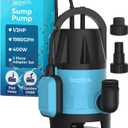 SereneLife 400W Submersible Pump Clean Dirty Water Powerful Utility Sump Pump Auto Float Switch,16 ft. Cord, Basement, Yard, Swimming Pool, Pond, Flooded Area, Garden or Flat Hose