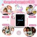 LCD Writing Tablet for Kids, Unicorn Girl Toys, Toddlers Toys Drawing Board, Educational Doodle Pad Kid Toy for 3 4 5 6 7 8 Year Old Girls Boys Easter Birthday Party Xmas Gift, 8.5inch (Pink)
