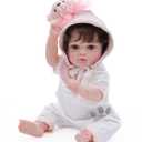 20-Inch Reborn Baby Doll, Big Eyes Realistic Newborn Baby Doll with Hand-Rooted Hair, Full-Body Vinyl Baby Dolls for 3+ Ages, 18.5 inches x 5.5 inches x 5.1 inches
