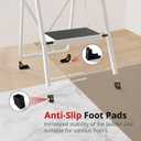 HBTower Step Ladder, Folding Step Stool for Adults | with Anti-Slip Pedal, 330 lbs Capacity for Kitchen, Home (4 Step Ladder, White)