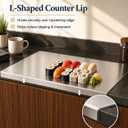 Stainless Steel Cutting Board with Lip, Large Metal Cutting Board for Kitchen, L-shaped Chopping Board for Meat, Vegetables, Fruits, Bread & Dough, Dishwasher Safe (23.6“ x 15.7”)