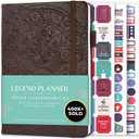 Legend Planner  Undated Weekly & Monthly Life Planner to Hit Your Goals & Live Happier, Organizer Notebook & Productivity Journal, A5 (Dark Brown) (A5 (5.5'' x 8.3''))