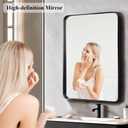 Fabuday Bathroom Mirror Over Sink 24x36 Black - Framed Matte Bathroom Vanity Mirror, Wall Mounted Decor Mirror for Living Room, Restroom, Entryway, Hangs Vertically or Horizontally