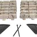 EasyFlex No-Dig Landscape Edging with Anchoring Spikes, 2.7 in Tall Decorative Stone-Look Garden Border, 15 Foot Kit, Brown