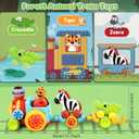 Marstone Toys for 1 Year Old Boy Birthday Gifts: Animal Train Set for Toddlers 1-2, Educational Learning Forest-Themed Push Car Baby Girl Toy 6-12 Months 12-18 Months for Motor Skills