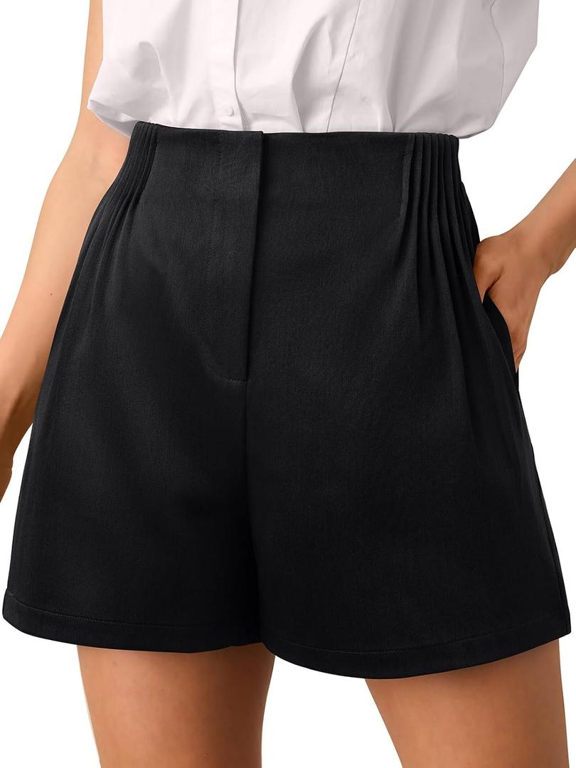 NIMIN Shorts for Women Dressy Casual High Waisted Tailored Trouser Shorts Wide Leg 2026 Summer Fashion Outfits with Pockets (M)